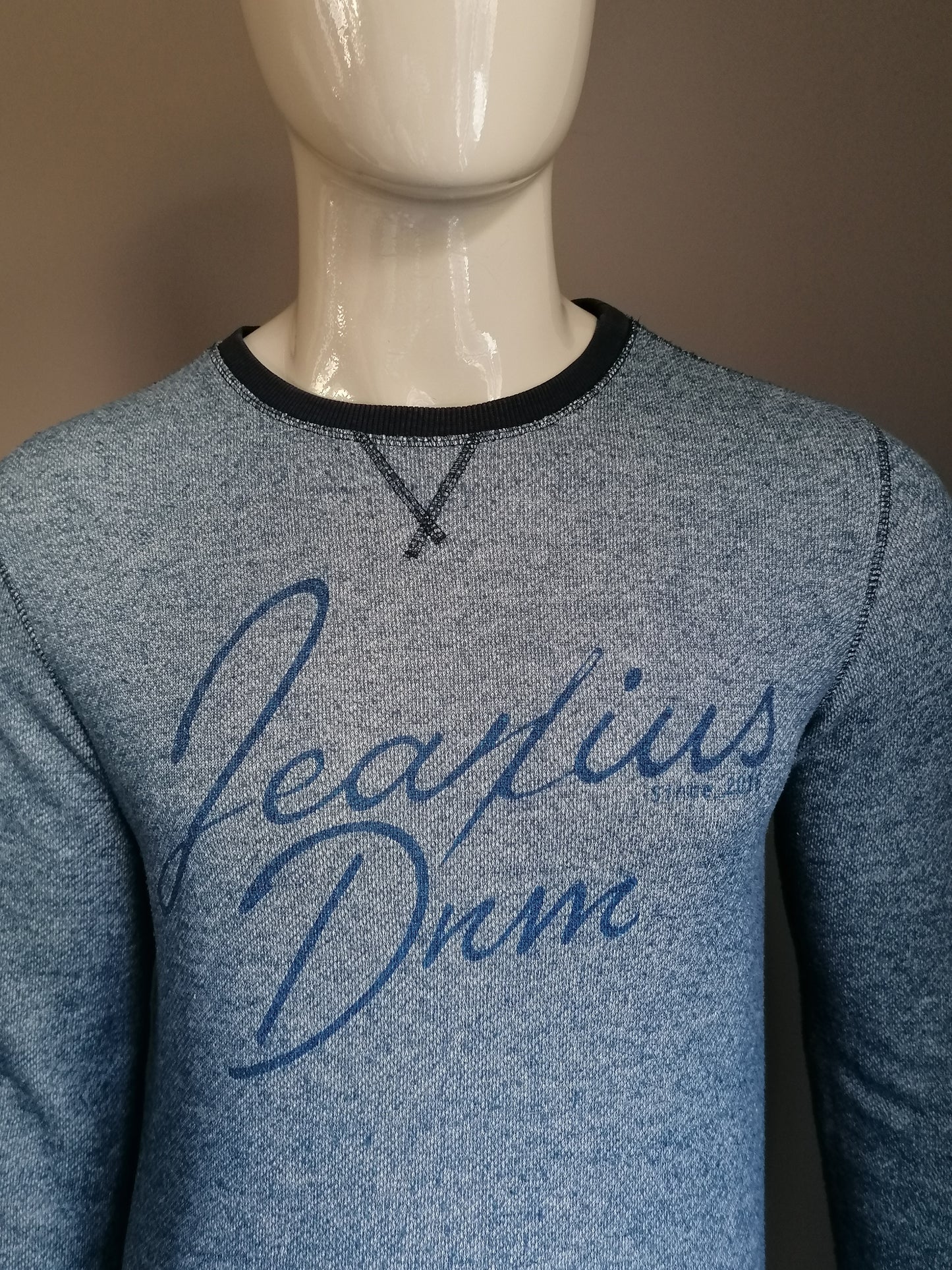 Jeanius sweater. Blue gray mixed. Size L.