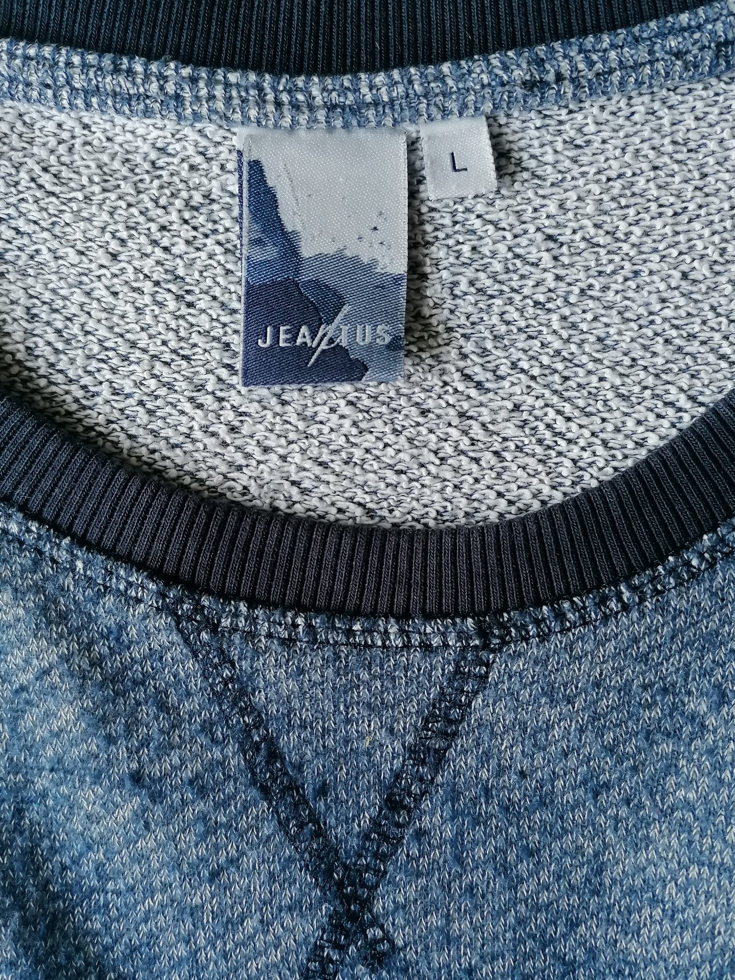 Jeanius sweater. Blue gray mixed. Size L.