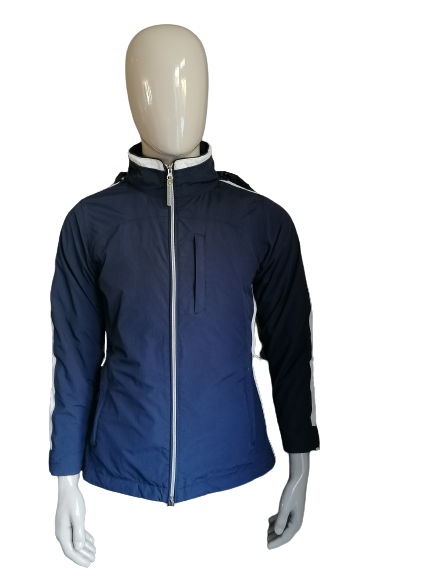Human Nature Tussen Jas. Donker Blauw gekleurd. Maat M. afritsbare capuchon.