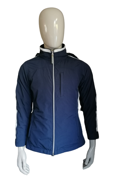 Human Nature between jacket. Dark blue colored. Size M. Ripping hood.