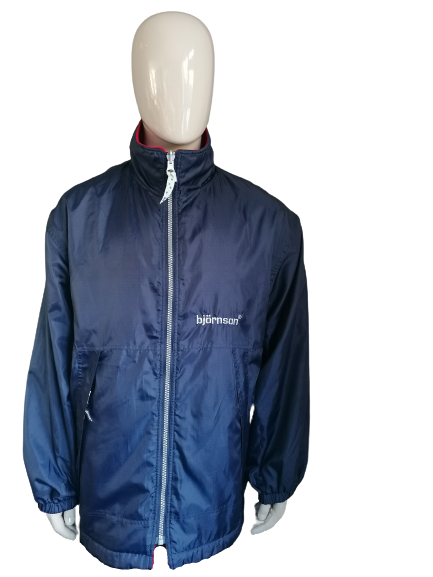 Bjornson tweezijdig /  reversable fleece vest / jack. Rood & Blauw. Maat XL / XXL.