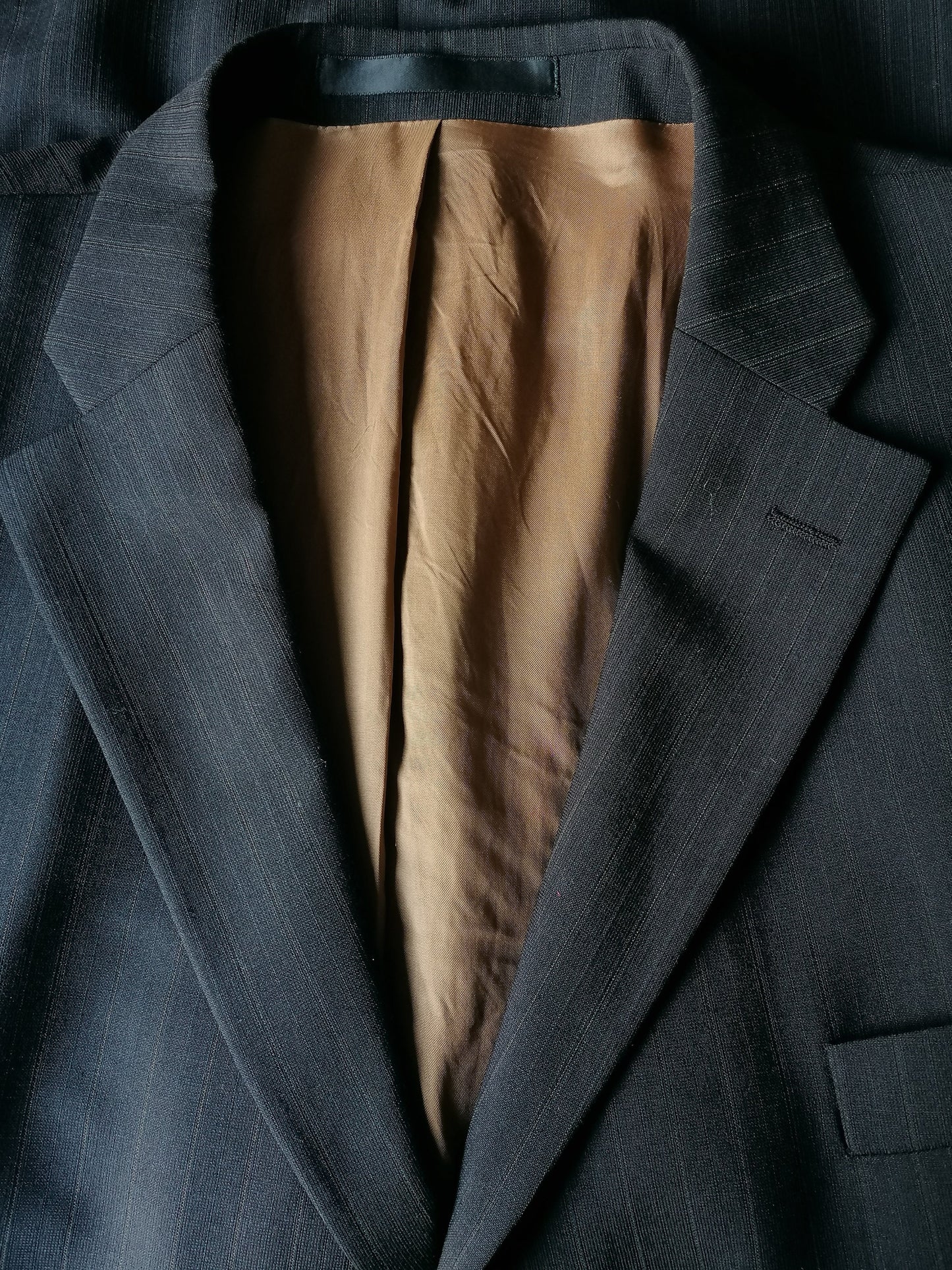 Marks & Spencer SP Woolen Jacket. Rayas de color marrón oscuro. Modelo largo. Tamaño 56 / xl.