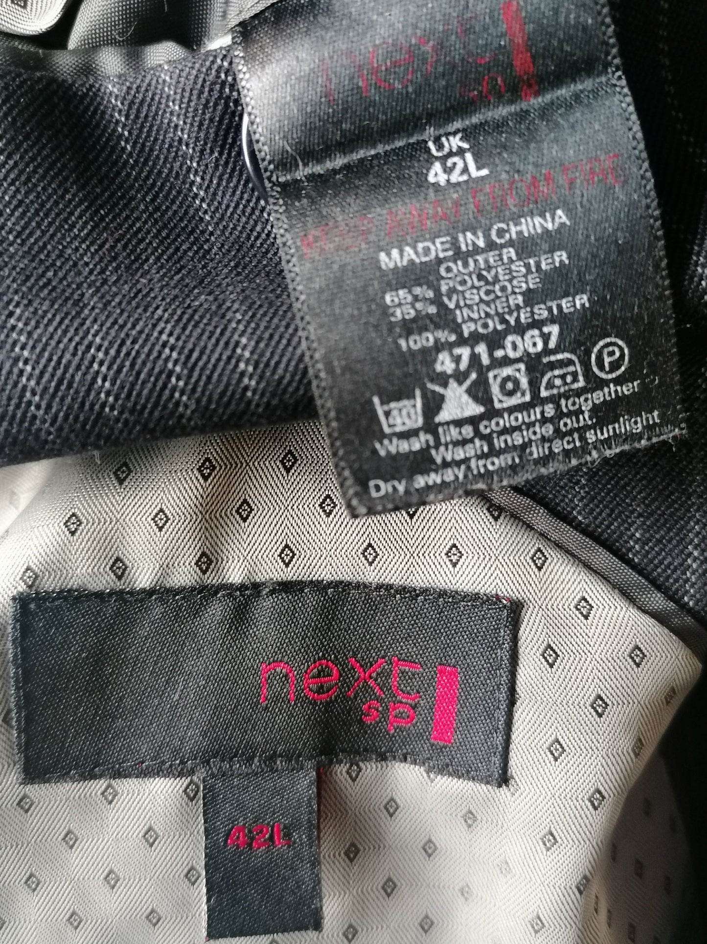 Next SP jacket. Black gray striped. Size 52 / L.