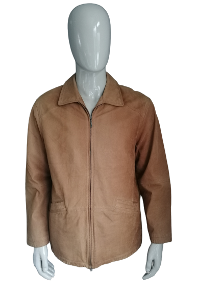 Donar leather jacket / jack. Light brown colored. Size 52 / L.
