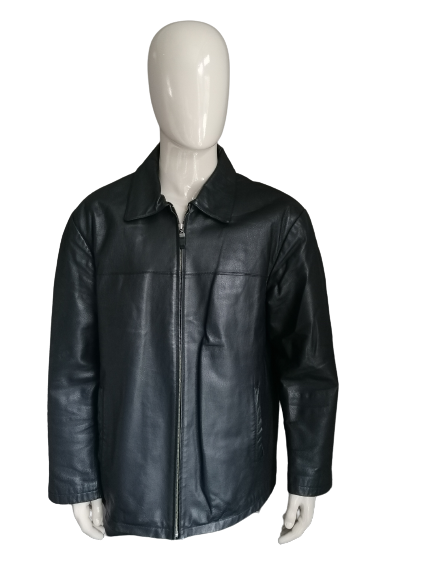 Angelo Litrico leather jacket / jacket. Black colored. Size XL.