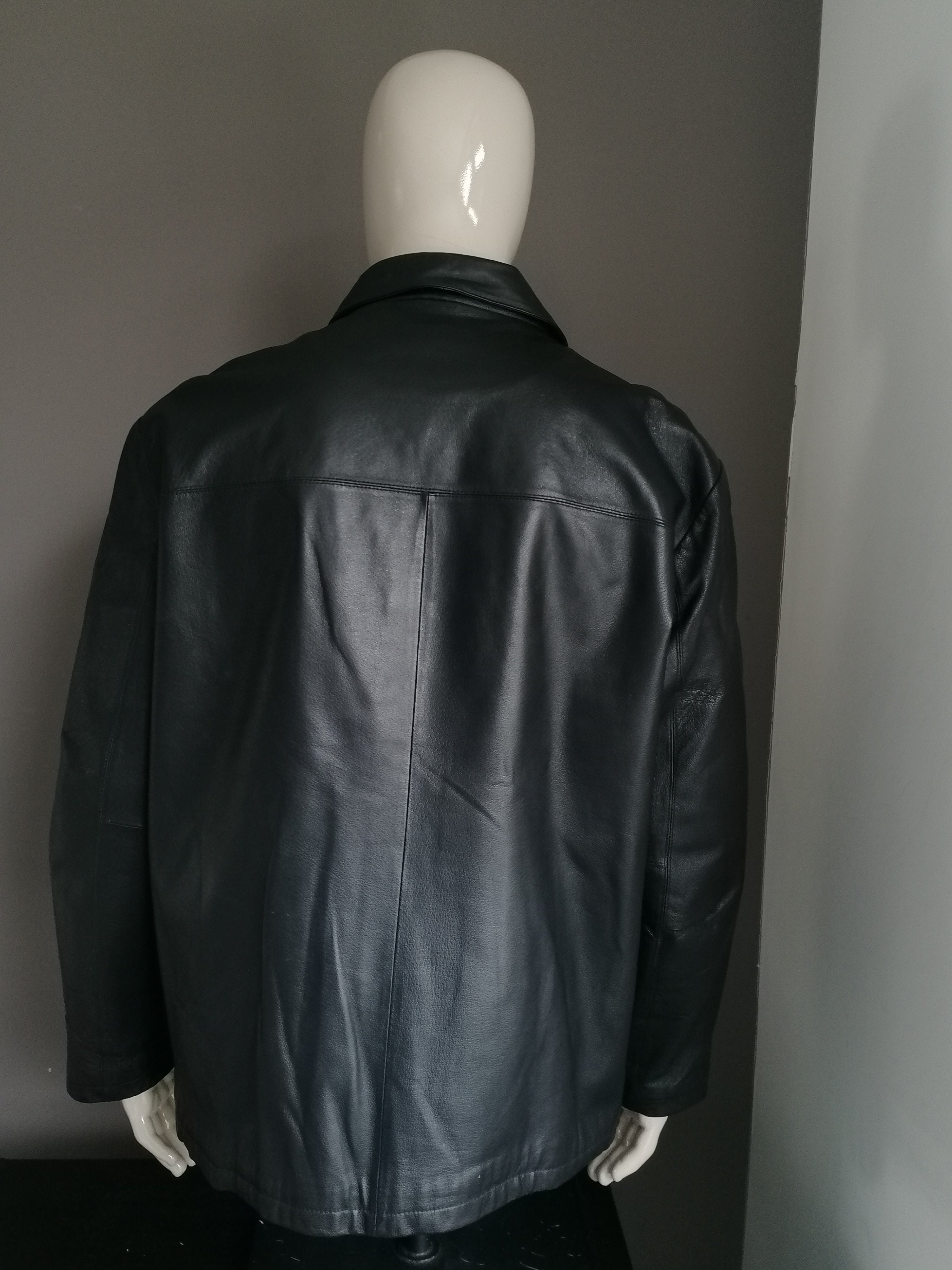Ervaren persoon stimuleren Evalueerbaar Angelo Litrico Leren jas / jack. Zwart gekleurd. Maat XL. | EcoGents