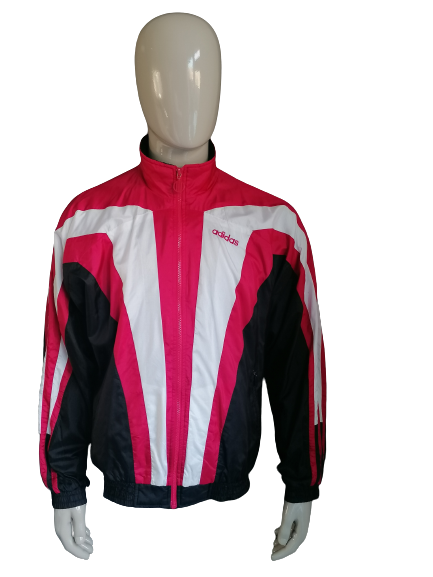 Vintage Adidas Original 80S-90-Trainingsjacke. Rot Schwarz und Weiß gefärbt. Größe xl.