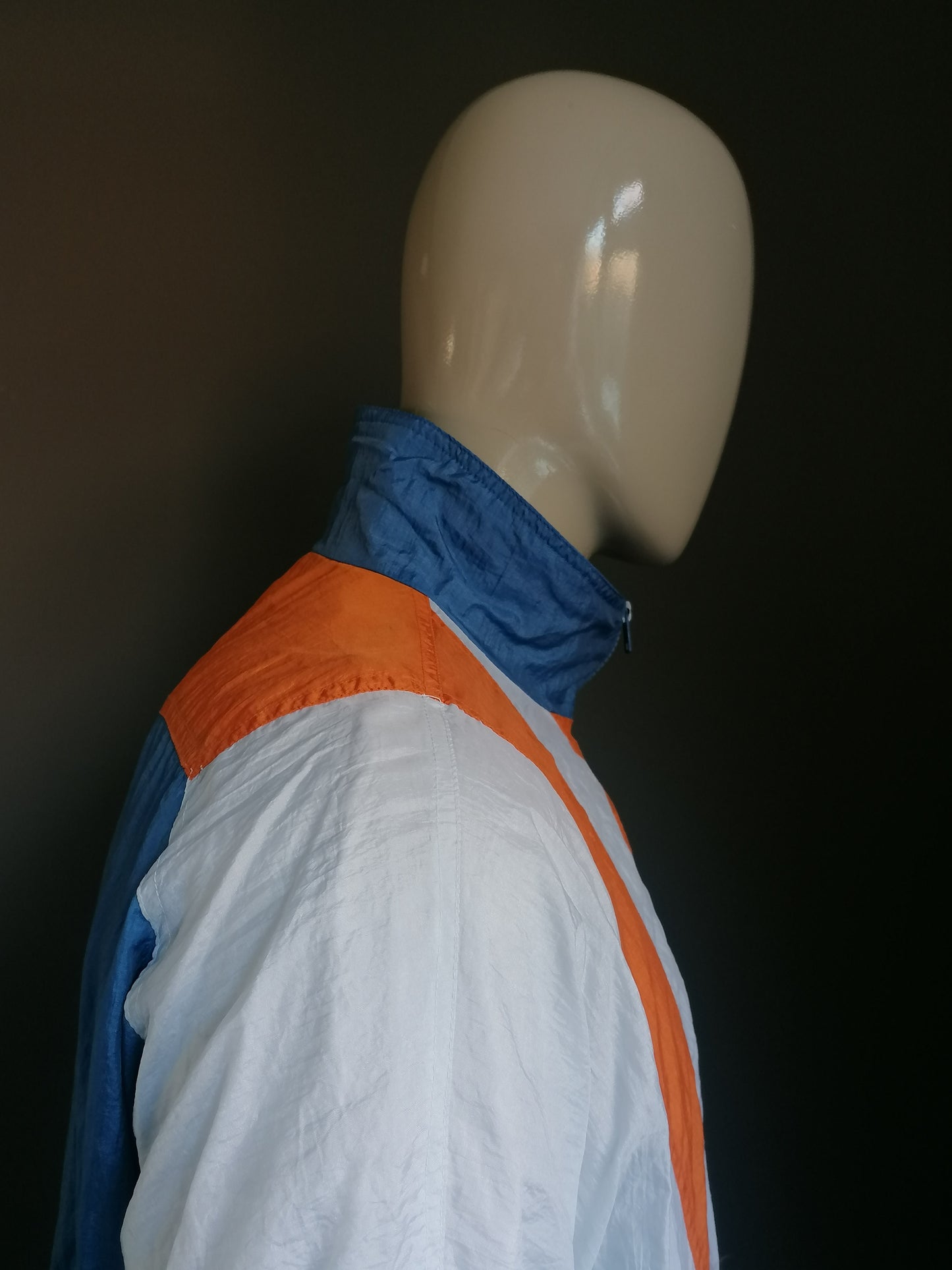 Vintage L.A. Gear  80's-90's trainingsjack!! Oranje Blauw Wit gekleurd. Maat L.
