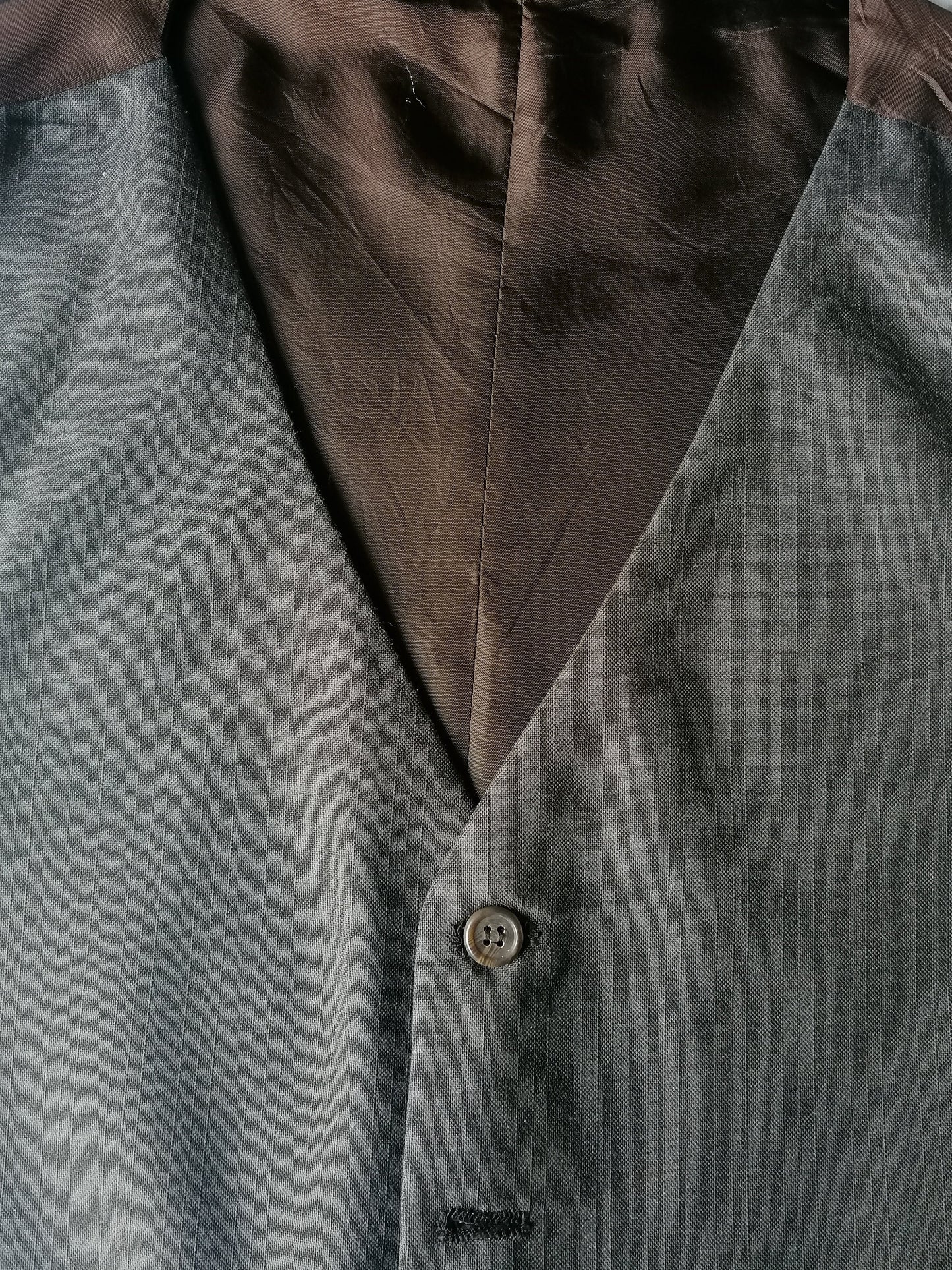 Woolen waistcoat. Brown striped motif. Size L. #298
