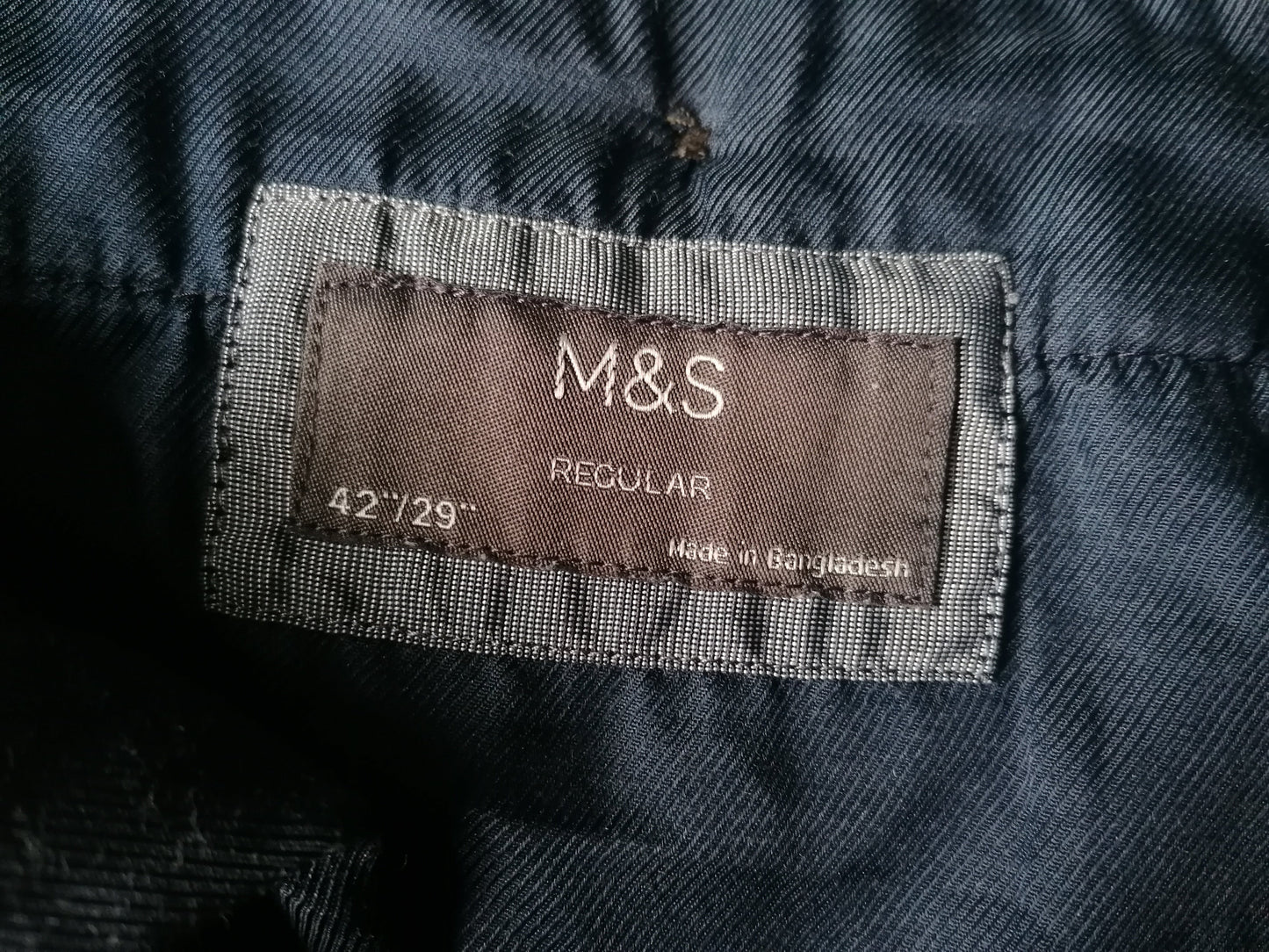 Marks & Spencer Rib broek. Bruin gekleurd. Maat 56 / XL. Regular Fit.