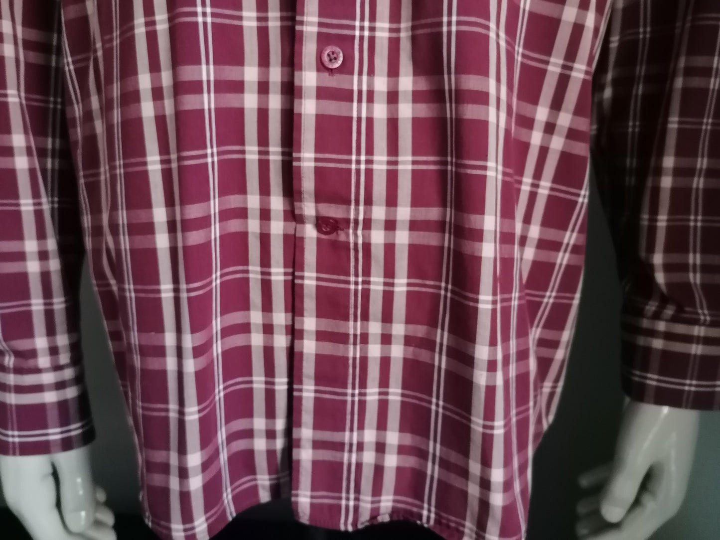 Vintage Kenmore Shirt. Bordeaux Beige kariert. Größe xl.