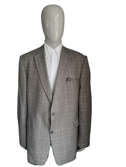Van Tilburg Wolljacke. Beigebraun kariert. Größe 62 / XXL / 2XL.
