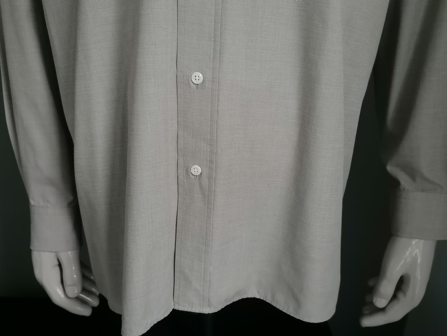 Vintage Designer's Exquisit overhemd. Beige geruit. Maat XL.