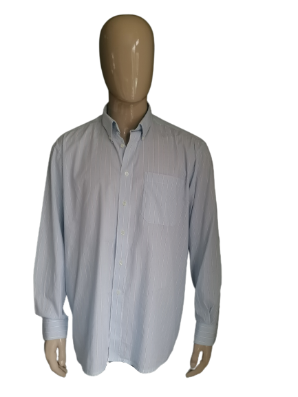 Skywear Casuals Shirt. Blanc bleu clair rayé. Taille xl / xxl-2xl.