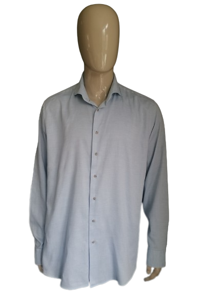 Camisa de Thomas Maine. Azul mezclado. Talla 45 / XXL / 2XL. Ajuste a medida.