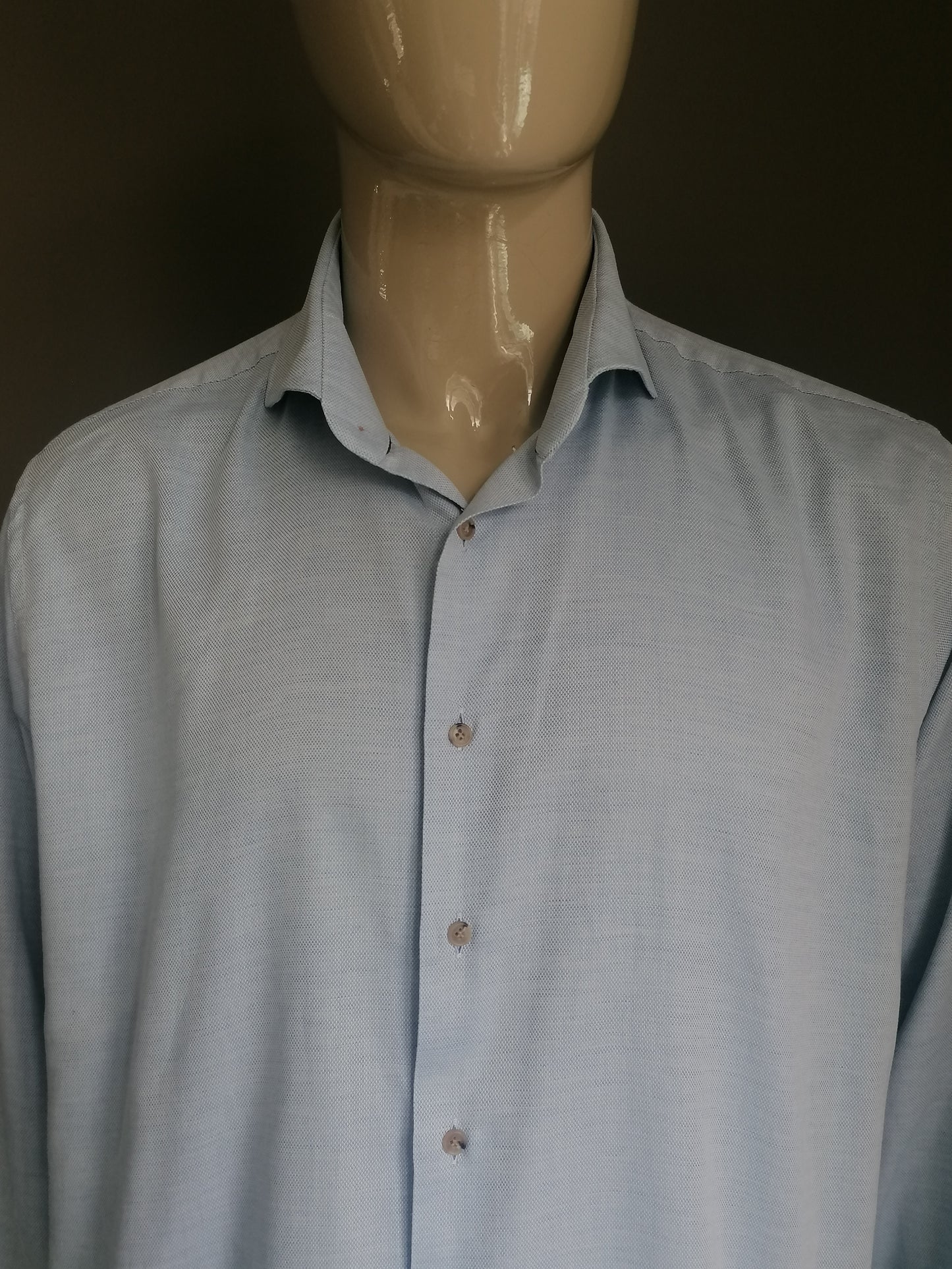 Thomas Maine  overhemd. Blauw gemêleerd. Maat 45 / XXL / 2XL. Tailored Fit.