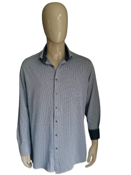 Thomas Maine Shirt. Blaues weißes Motiv. Größe 45-46 / xxl-2xl.
