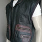 Vintage 90's Henry Morelli Leren Bodywarmer met vele zakken. Zwart Bruin gekleurd. XL / XXL-2XL.