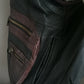Vintage 90's Henry Morelli Leren Bodywarmer met vele zakken. Zwart Bruin gekleurd. XL / XXL-2XL.