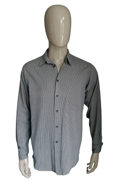 Vintage Hugo Boss Hemd. Grau kariert. Größe M.