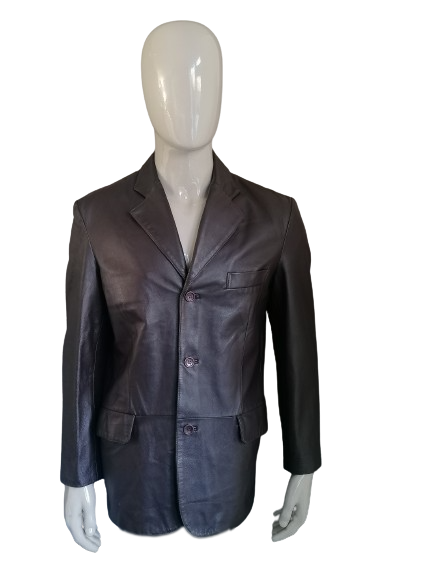 US Posse leather jacket / jacket / jacket. Dark brown colored. Size M.