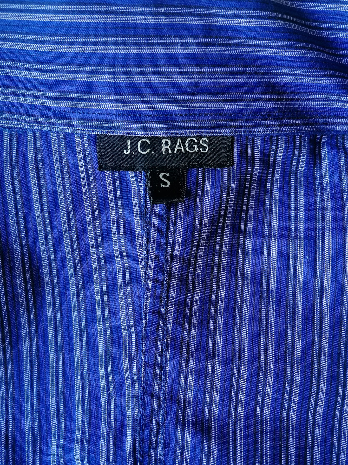 JC Rags overhemd. Blauw Paars gestreept. Maat S.