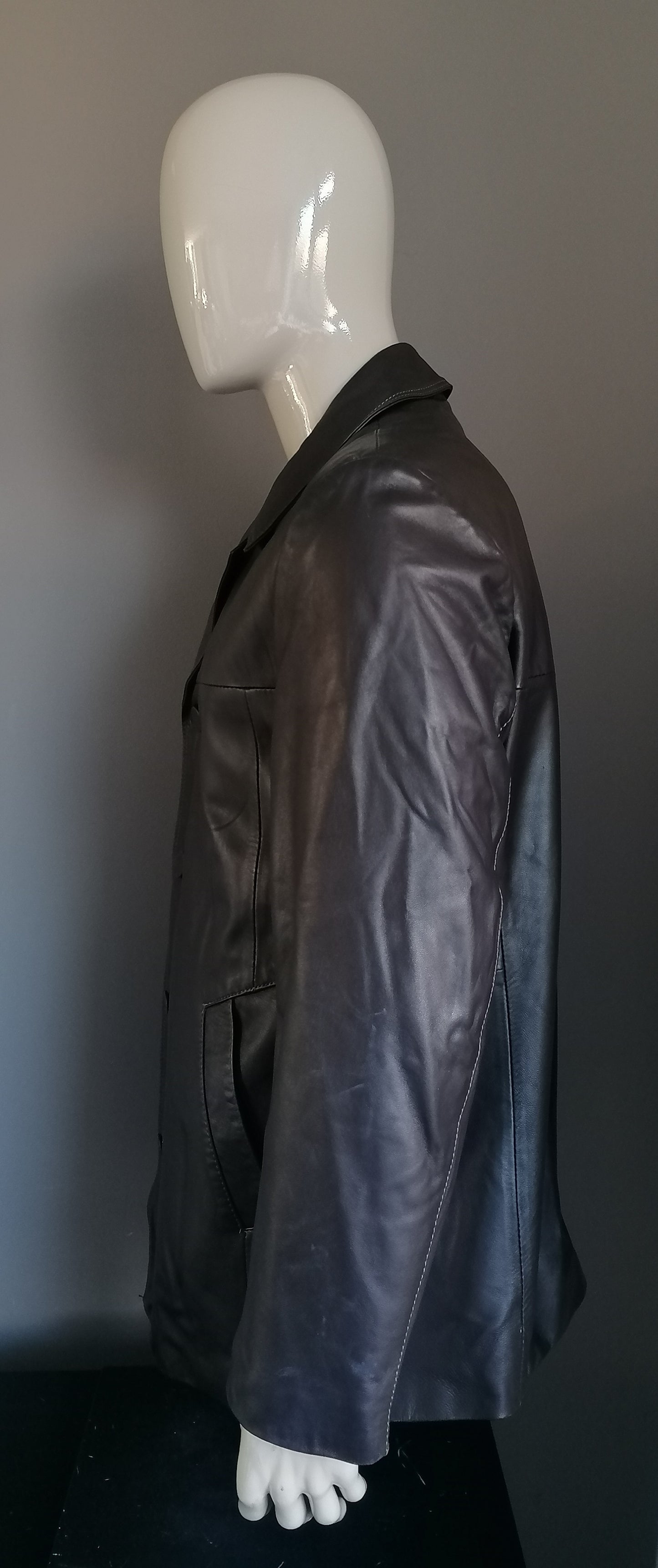 B choice: L&B Ledermode leather jacket. Dark brown colored. Size 54 / L. spots on sleeve.