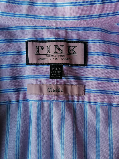 Thomas Pink shirt. Pink Blue White striped. Size 38 / M. type Cufflink – EcoGents Thomas Pink shirt. Pink Blue White striped. Size 38 / M. type Cufflink – EcoGents