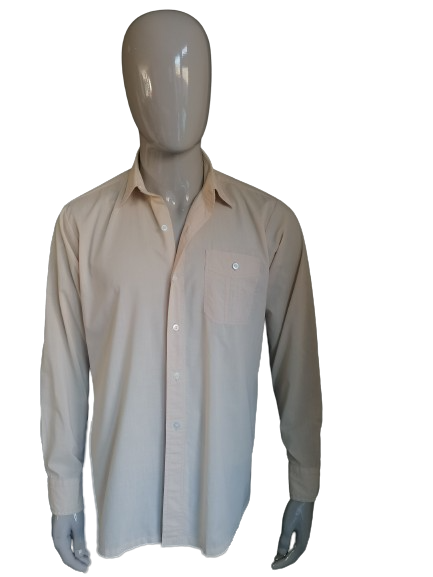 Camisa Vintage Friendship 70. Naranja clara con un collar de punto corto. Tamaño xl.