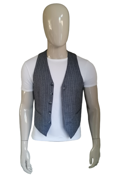Woolen waistcoat. Gray striped. Size S. #332