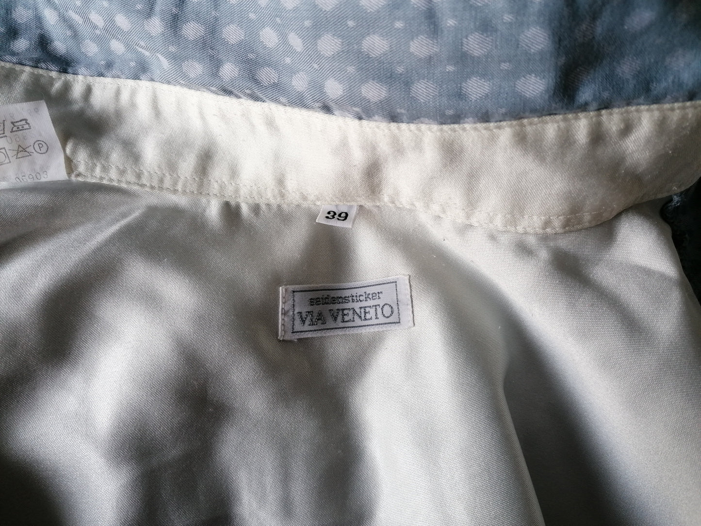 SEID Pegatina a través de Veneto Shirt. Gris blanco. Tamaño 39 / m