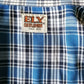 Vintage Ely overhemd. Blauw wit zwart geruit. Maat L.